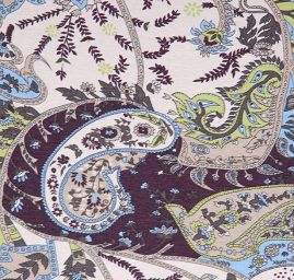 Úplet motiv paisley zelenohnědý