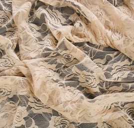 Pružná krajka květy barva bílá káva