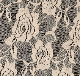 Pružná krajka květy barva bílá káva