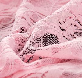 Pružná krajka květy pastel růžová