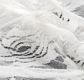 Pružná krajka květy smetanová