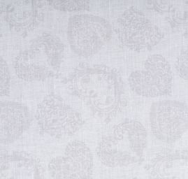 Bavlněná látka tisk srdíčka šedobílá