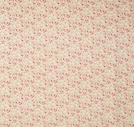 Viskozová letní látka kytičkový motiv smetanová