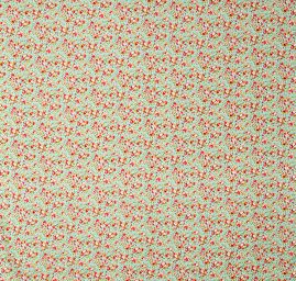 Viskozová letní látka kytičkový motiv tyrkysová