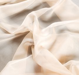 Šifon jemný plise pastel broskvová