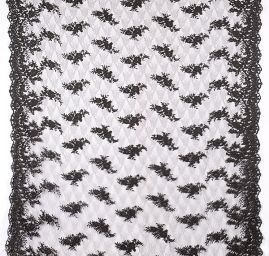 Efektní krajka výšivka na tylu černá