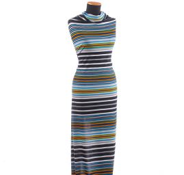 Viskozový úplet proužky modrý