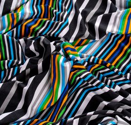 Viskozový úplet proužky modrý