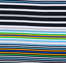 Viskozový úplet proužky modrý