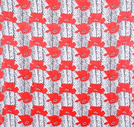 Letní úplet digitální tisk motiv puntíky a vlčí máky