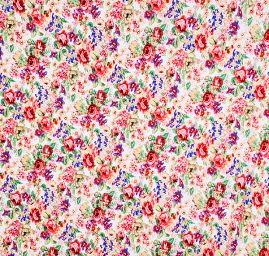 Viskozový úplet květinový motiv smetanový II.jakost
