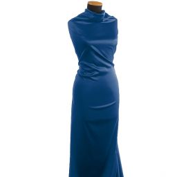 Pružný satén modrý