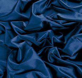 Pružný satén modrý