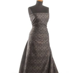 Žakárová tkanina romantický vzor béžová/hnědá