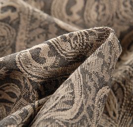 Žakárová tkanina romantický vzor béžová/hnědá