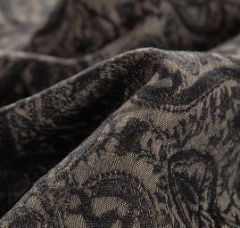 Žakárová tkanina romantický vzor béžová/hnědá