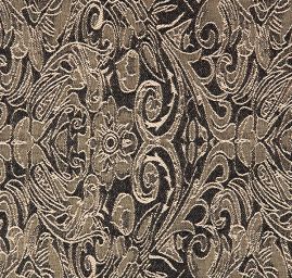 Žakárová pružná látka romantický vzor béžová/hnědá