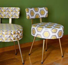 Látka retro vzor hexagon