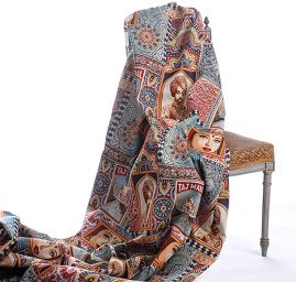 Dekoračné látka retro vzor patchwork orient