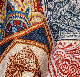 Dekorační látka retro vzor patchwork orient