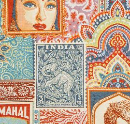 Dekorační látka retro vzor patchwork orient