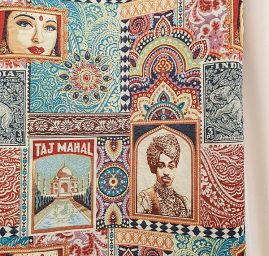 Dekorační látka retro vzor patchwork orient