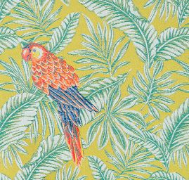 Látka retro vzor papoušek/tukan