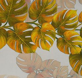 Šifon jemný motiv listů