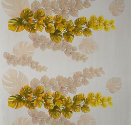 Šifon jemný motiv listů