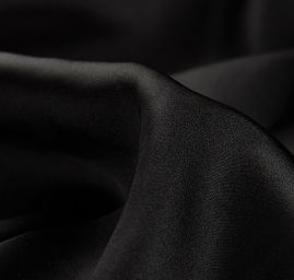 Pružný taftový satén černý pololesk