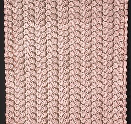 Krajka výšivka na tylu velký květ starorůžová