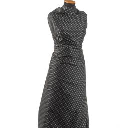 Žakárový taft puntiky černo/šedý