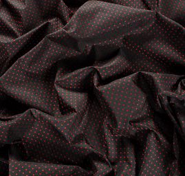 Žakárový taft puntiky červeno/černý