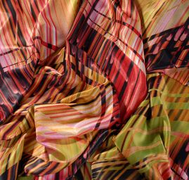 Satén abstraktní vzor fantazie barev žlutozelený 