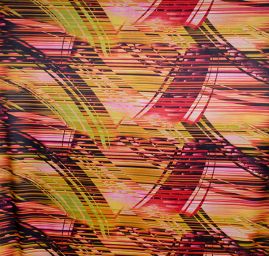 Satén abstraktní vzor fantazie barev žlutozelený 