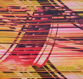 Satén abstraktní vzor fantazie barev žlutozelený 