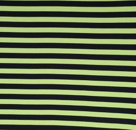 Úplet vzor proužek neon zelený/černá