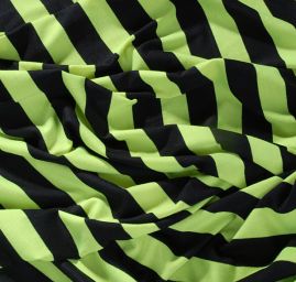 Úplet vzor proužek neon zelený/černá