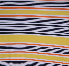 Úplet vzor proužek žlutý/černý/oranžový/bílý