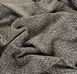 Kostýmová látka imitace ručně tkané metráže šedočerná