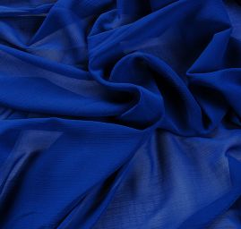 Šifon plise modrý