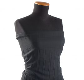 Šifon plise látka černý sklad 3cm