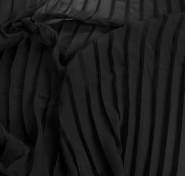 Šifon plise látka černý sklad 3cm