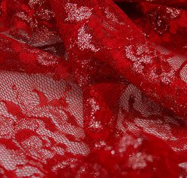 Pružná tylová krajka vínová/stříbro