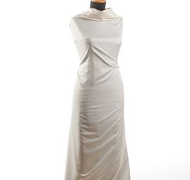 Satén pružný matný smetanový