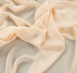 Žoržet jednobarevný hladký béžový