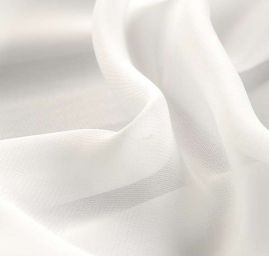 Šifon jednobarevný průsvitnější bílý