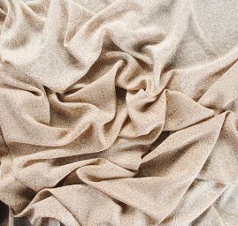 Viskozová šatová látka krajkový vzor béžová