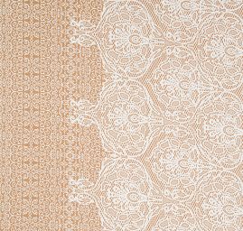 Viskozová šatová látka krajkový vzor béžová