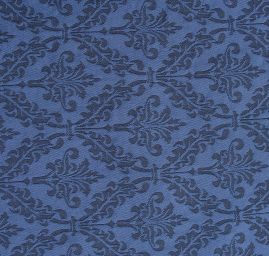 Žakárová látka ornament tm.modrá